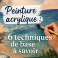 Tableau coloré réalisé avec des techniques de peinture acrylique