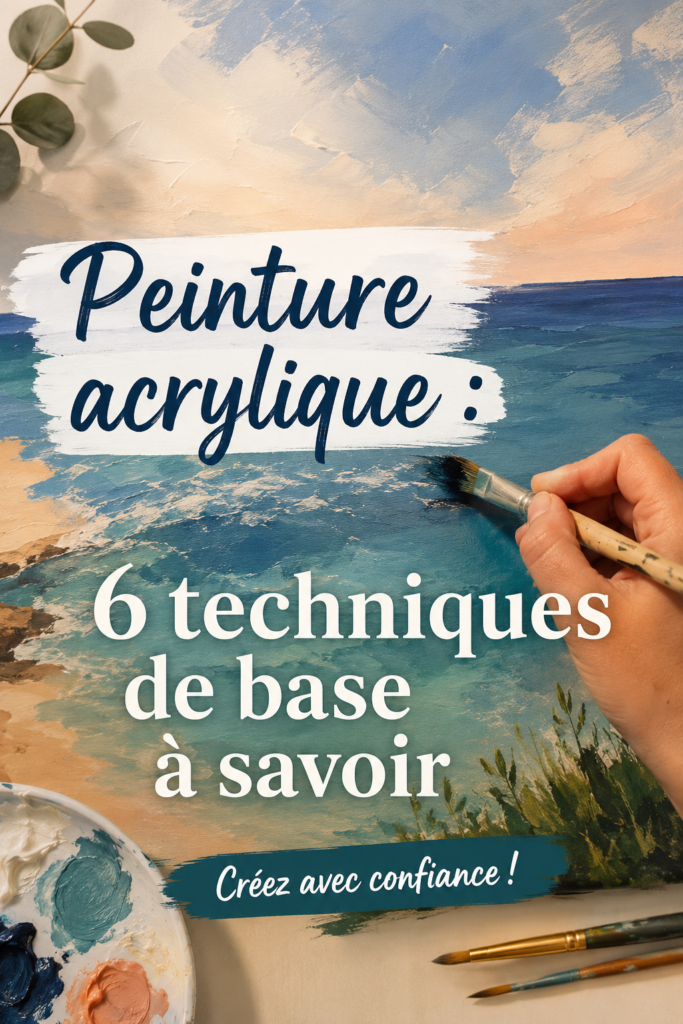 Tableau coloré réalisé avec des techniques de peinture acrylique