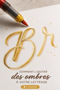 Un exemple de lettrage ombré créatif avec des couleurs vives.