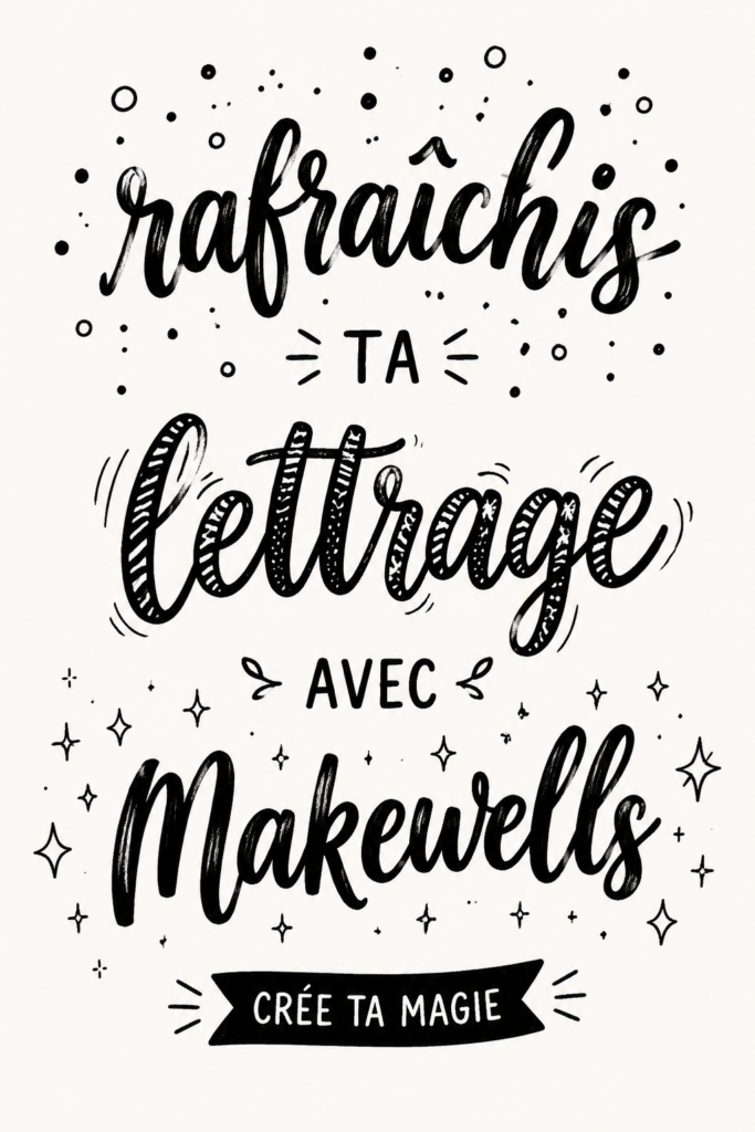 Exemple d'un joli lettrage fait avec les outils Makewells