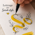 Lettre décorative inspirée du style lettering de Sarah