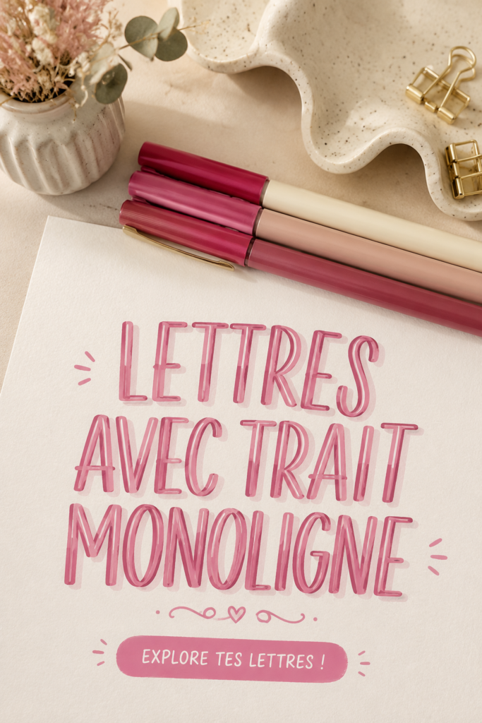 Un exemple de lettres en mono-ligne créatives sur un fond artistique.