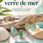 Bijoux en verre de mer colorés sur un fond clair.
