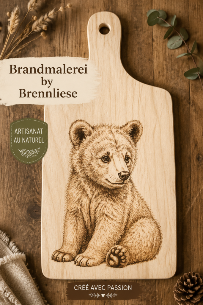 Un exemple de décoration en Brandmalerei sur bois