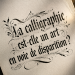 Un bel exemple de calligraphie moderne avec un style élégant sur papier velouté.