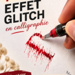 Démonstration d'un effet glitch en calligraphie avec un stylo Pilot sur papier