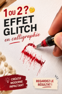 Démonstration d'un effet glitch en calligraphie avec un stylo Pilot sur papier