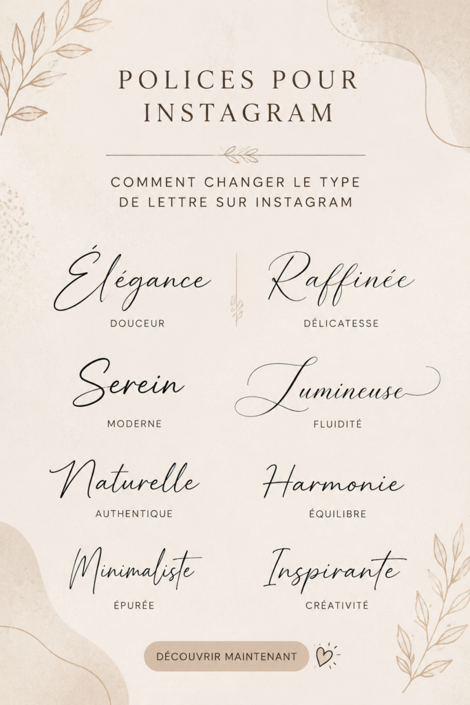 Changement de police sur Instagram illustré par un design créatif