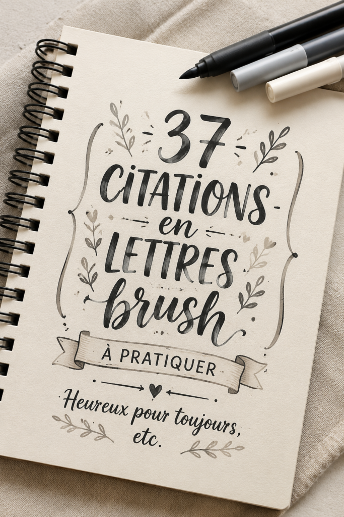 Collage de citations inspirantes en calligraphie sur fond pastel.