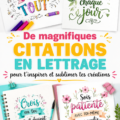 Citations inspirantes calligraphiées sur fond pastel