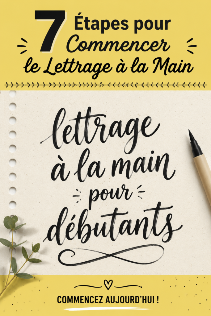 Exemple de lettrage à la main avec des lettres artistiques et colorées.