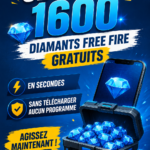 Image d'un personnage dans le jeu Free Fire avec des diamants virtuels visibles.