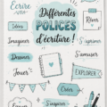 Une sélection colorée de différentes polices d'écriture créatives sur fond clair.