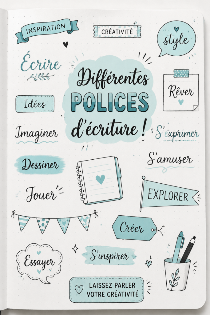 Une sélection colorée de différentes polices d'écriture créatives sur fond clair.