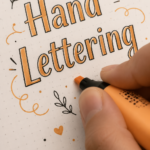 Illustration de cartonnage avec un message joyeux anniversaire en hand lettering