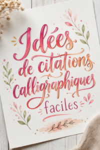 Exemple d'une citation en calligraphie décorative sur un mur