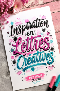 Un exemple de hand lettering créatif sur un fond coloré.