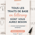 Une démonstration de lettering à la main avec différents styles de lettres dans un carnet de croquis.