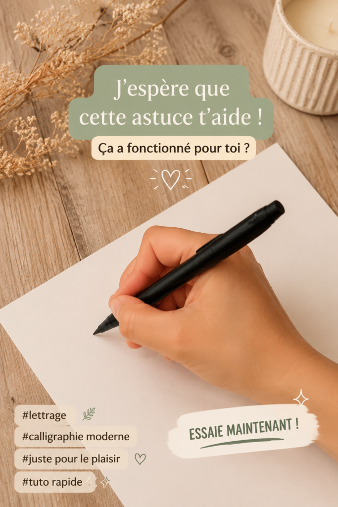 Un exemple de lettering moderne avec des lettres artistiques et colorées.