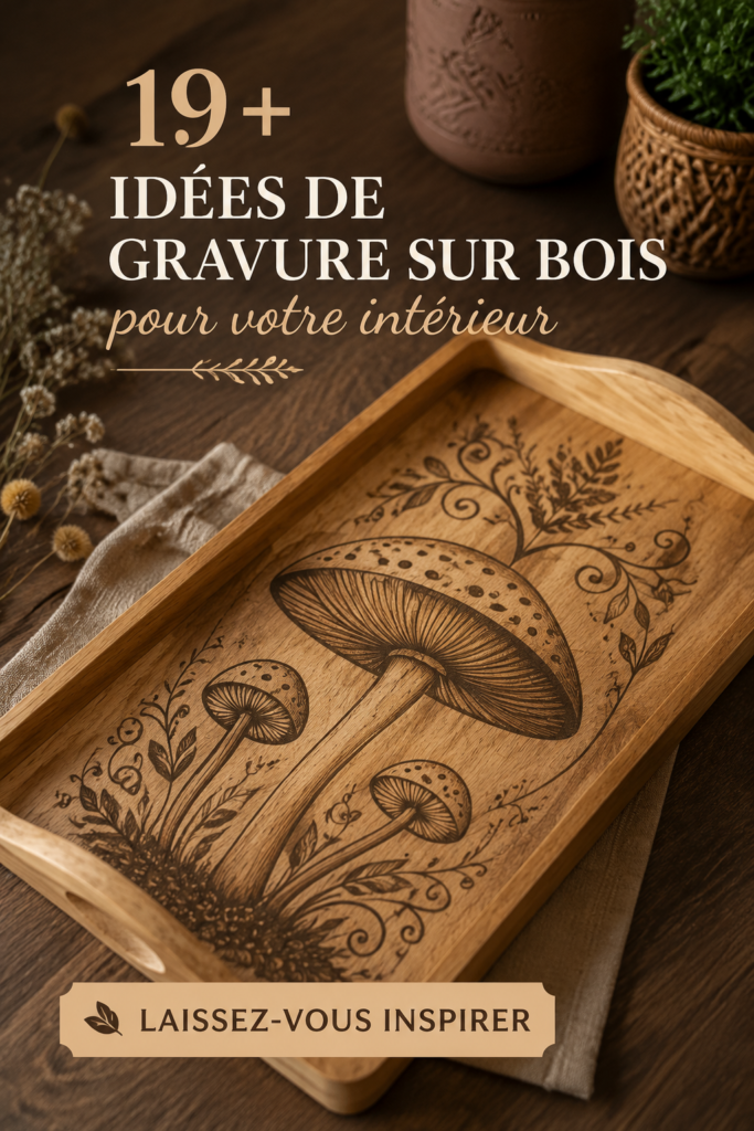 Ornements en bois créatifs pour la décoration intérieure, affichant une diversité de styles et techniques.