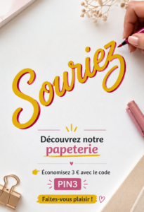 Image colorée de produits de papeterie modernes, incluant carnets et stylos.