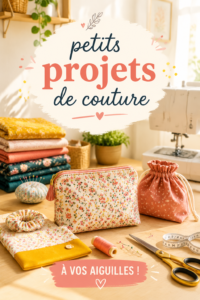 Un aperçu de petits projets de couture créatifs, incluant des sacs et des accessoires colorés.