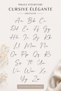 Aperçu d'une police cursive élégante sur un fond pastel