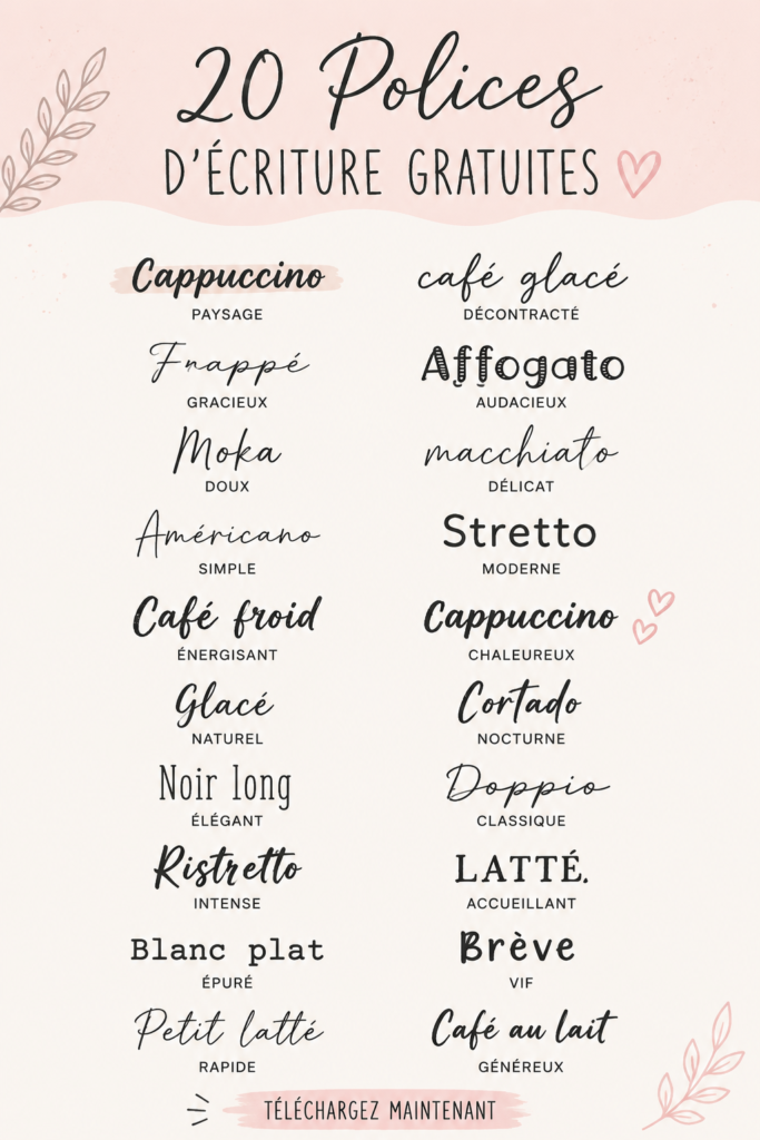 Exemple de design créatif avec une police d'écriture manuscrite gratuite.
