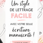 Un exemple de lettering manuel avec des lettres stylisées sur une page blanche.