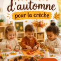 Enfant réalisant une activité créative d'automne dans une crèche