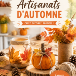Un magnifique projet d'artisanat d'automne avec des feuilles et des citrouilles décorées