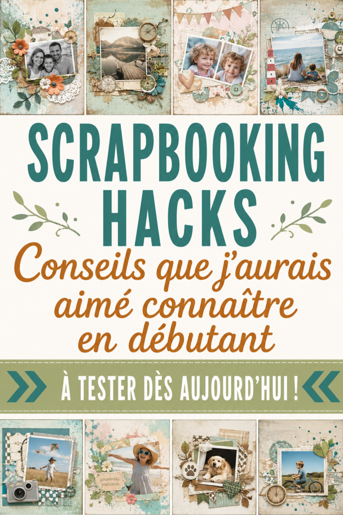Personne créant une page de scrapbooking avec des papiers colorés et des embellissements