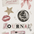 Couverture de journal artistique personnalisée avec des motifs colorés et des embellissements créatifs.