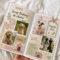 un album photo scrapbooking avec des photos d'animaux colorées