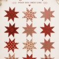 Étoiles en tissu rouge pour embellir un scrapbook