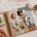 Un kit de scrapbooking avec différents outils et papiers colorés.