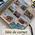 Carnet d'été créatif rempli de souvenirs et d'illustrations colorées