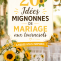 Décoration de mariage avec des tournesols, créant une ambiance estivale et joyeuse.