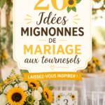 Décoration de mariage avec des tournesols, créant une ambiance estivale et joyeuse.