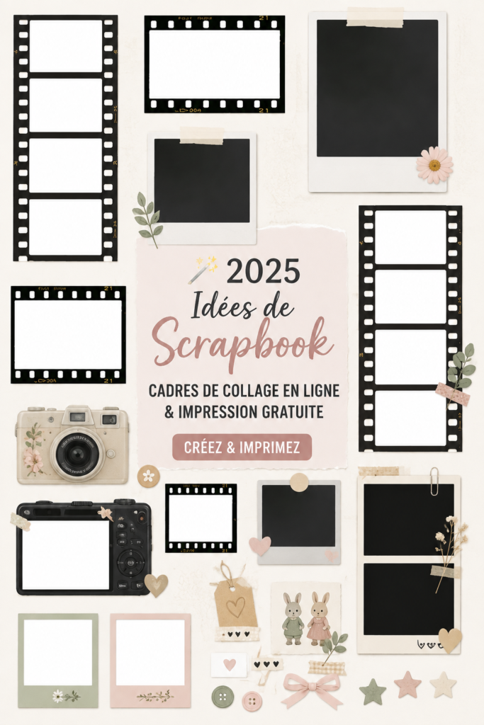 Un scrapbook décoré avec des photos et des embellissements colorés, emblème de la créativité