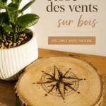 Rose des vents en bois artisanale, décorative et unique
