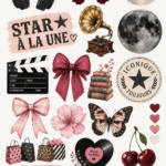 Un ensemble de stickers imprimables colorés pour personnaliser un journal créatif.
