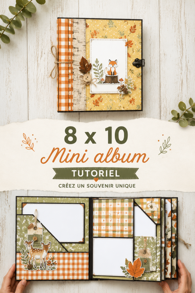 Mini album photo fait main avec des souvenirs créatifs et colorés.