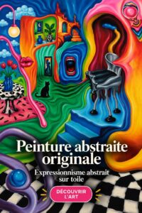 Peinture abstraite moderne sur toile avec des couleurs vibrantes