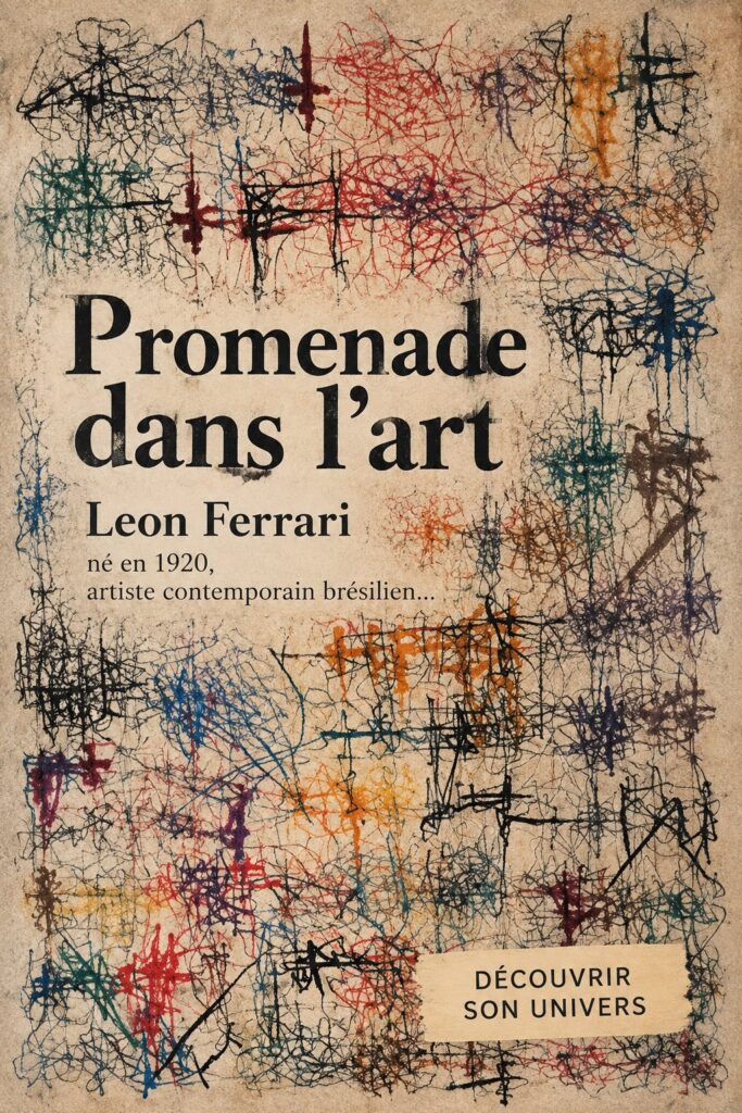 Une œuvre emblématique de Leon Ferrari illustrant son style contemporain.