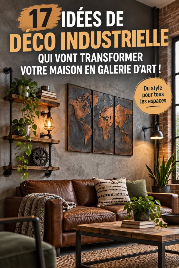 Une belle décoration murale industrielle avec des éléments en métal et bois, apportant une touche artistique à une pièce.