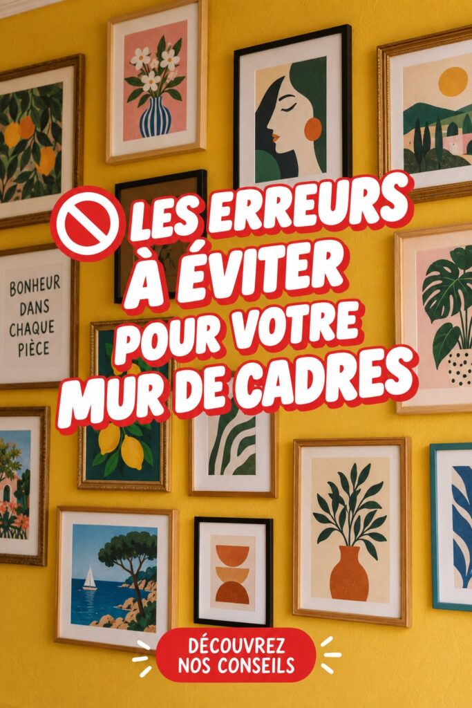 Mur de galerie décoré avec des œuvres d'art variées