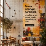 Oeuvre d'art fusionnant différentes techniques artistiques