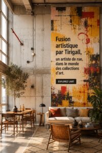 Oeuvre d'art fusionnant différentes techniques artistiques