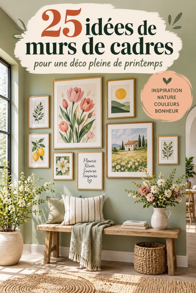 Une belle galerie murale printanière avec des œuvres artistiques colorées